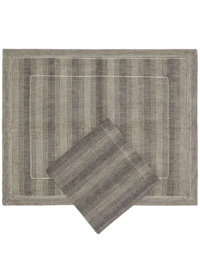 Brunello Cucinelli Placemat And Napkin Set In Grey
