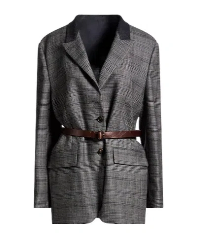 Brunello Cucinelli Plaid Blazer In White