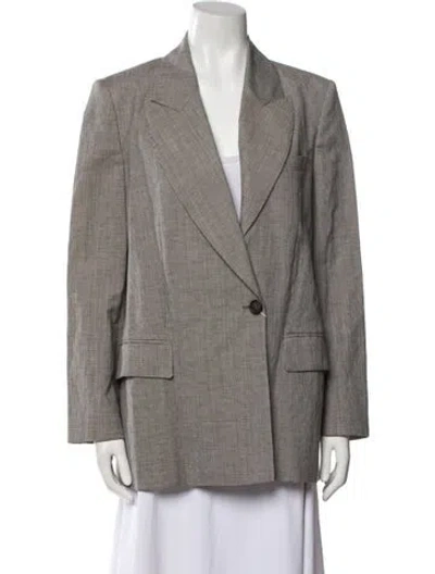 Pre-owned Brunello Cucinelli Plaid Print Blazer W/ Tags In Gray