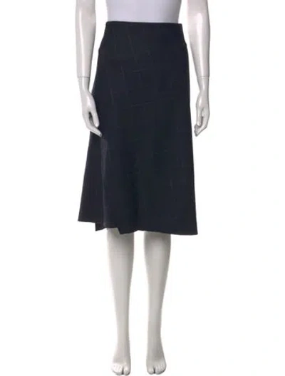Pre-owned Brunello Cucinelli Plaid Print Knee-length Skirt In Blue