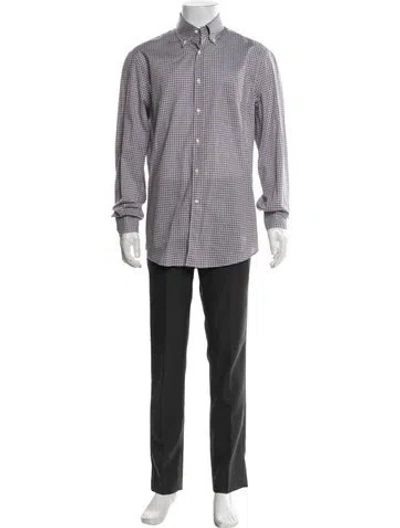Pre-owned Brunello Cucinelli Plaid Print Long Sleeve Shirt In Red