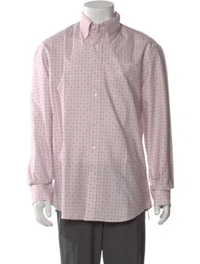Pre-owned Brunello Cucinelli Plaid Print Long Sleeve Shirt W/ Tags In Pink