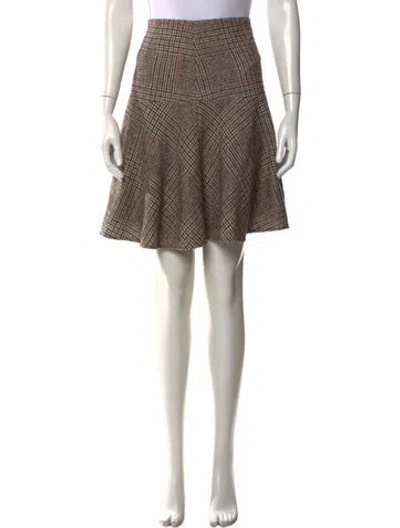 Pre-owned Brunello Cucinelli Plaid Print Mini Skirt In Neutrals