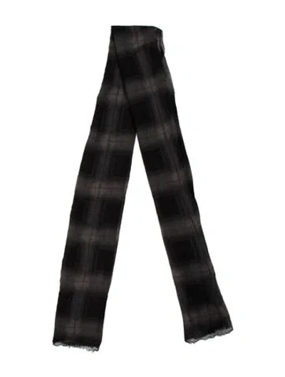 Pre-owned Brunello Cucinelli Plaid Print Shawl In Black