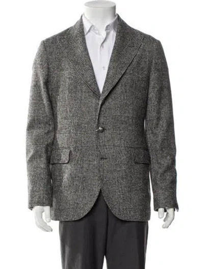 Pre-owned Brunello Cucinelli Plaid Print Sport Coat In Gray