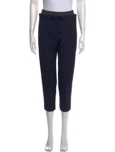 Pre-owned Brunello Cucinelli Plaid Print Straight Leg Pants In Blue