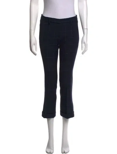 Pre-owned Brunello Cucinelli Plaid Print Straight Leg Pants In Blue