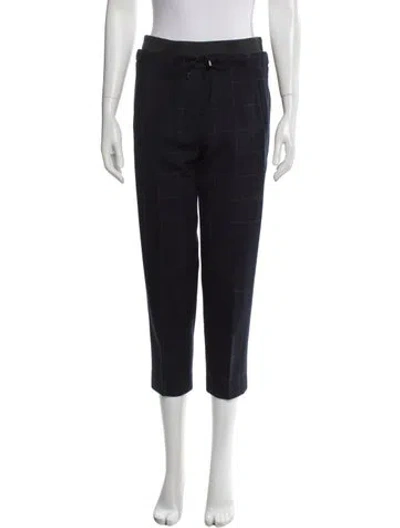 Pre-owned Brunello Cucinelli Plaid Print Straight Leg Pants In Gray