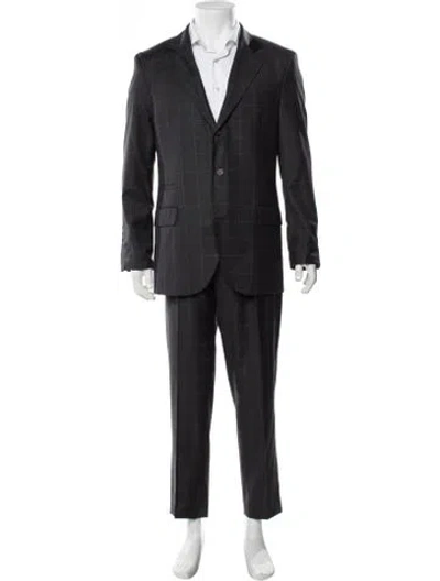 Pre-owned Brunello Cucinelli Plaid Print Two-piece Suit In Black