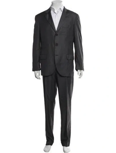 Pre-owned Brunello Cucinelli Plaid Print Two-piece Suit In Grey