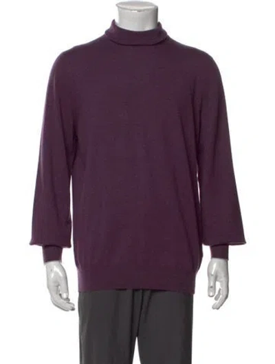 Pre-owned Brunello Cucinelli Plaid Print V-neck Cardigan W/ Tags In Purple