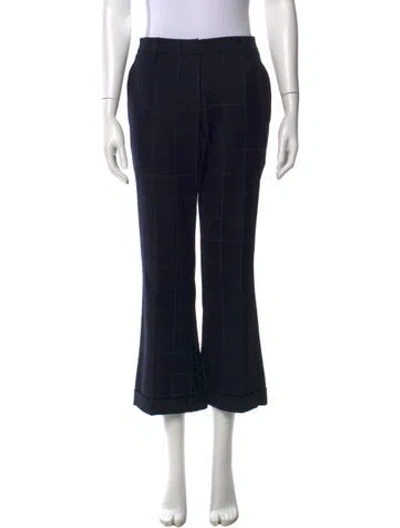 Pre-owned Brunello Cucinelli Plaid Print Wide Leg Pants In Blue