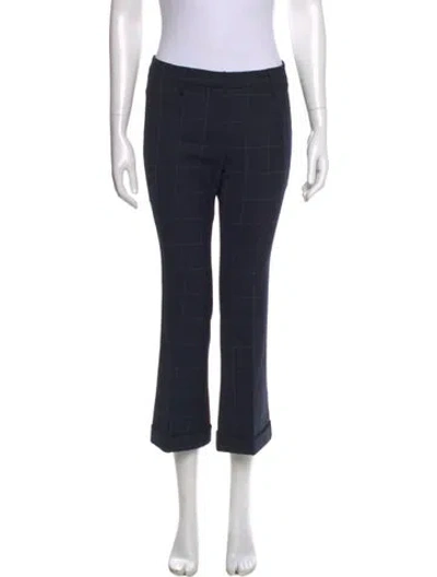 Pre-owned Brunello Cucinelli Plaid Print Wide Leg Pants In Blue