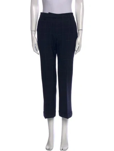 Pre-owned Brunello Cucinelli Plaid Print Wide Leg Pants In Blue