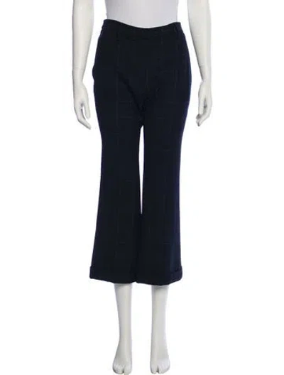 Pre-owned Brunello Cucinelli Plaid Print Wide Leg Pants In Blue