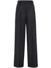 Brunello Cucinelli Virgin Wool Prince Of Wales Relaxed Tailored Trousers In Grey