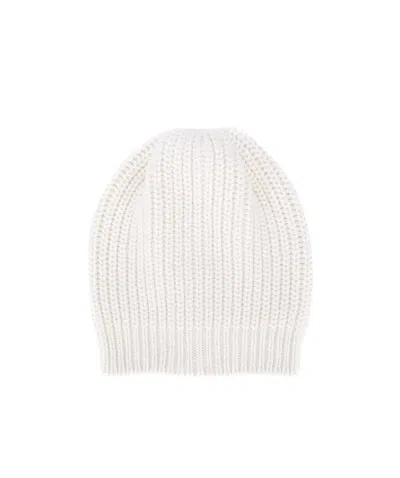 Brunello Cucinelli Plain Cable-knit Beanie In White