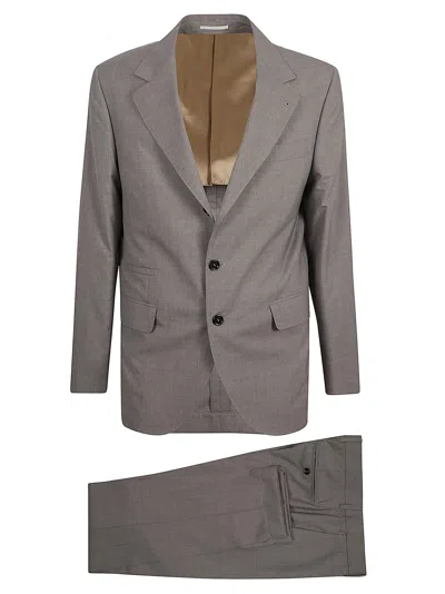 Brunello Cucinelli Plain Classic Suit In Grey