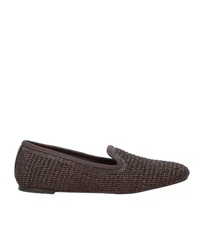 Brunello Cucinelli Plain Colour Loafers In Brown