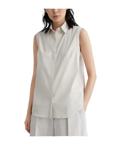 BRUNELLO CUCINELLI PLAIN SLEEVELESS SHIRT