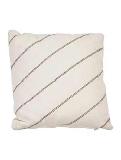 Pre-owned Brunello Cucinelli Plain Solid Decorative Pillow In White