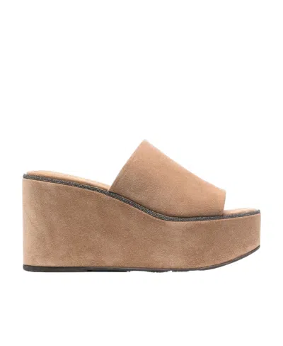 BRUNELLO CUCINELLI PLATFORM-SOLE MULES