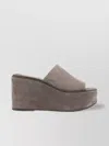 Brunello Cucinelli Platform Wedge Suede Mule In Brown