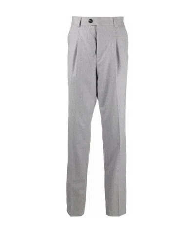 Brunello Cucinelli Pleat-detail Tailored Trousers In Gray