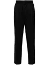 Brunello Cucinelli Double-pleat Virgin-wool Trousers In 黑色