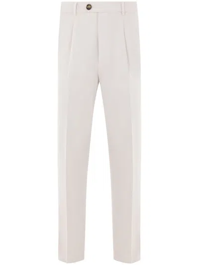 Brunello Cucinelli Cotton Slim Fit Pants In White