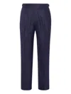 Brunello Cucinelli Tuxedo Trousers With Pleats In Blue