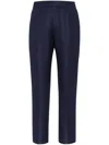 Brunello Cucinelli Tuxedo Trousers With Pleats In Blue