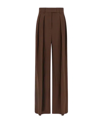 Brunello Cucinelli Pleat-detailed Trousers In Brown