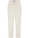 Brunello Cucinelli Cotton Corduroy Drawstring Trousers In Neutrals