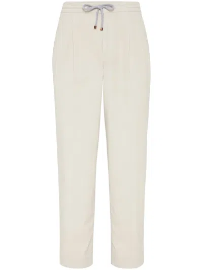 BRUNELLO CUCINELLI PLEAT-DETAILING COTTON TROUSERS