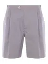 Brunello Cucinelli Logo Patch Bermuda Shorts In Grey