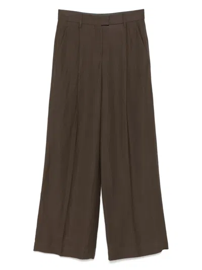 Brunello Cucinelli Pleat-detailing Trousers In Brown