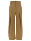 Brunello Cucinelli Trousers With Front Pleats And Wide Leg In Brown