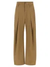 Brunello Cucinelli Trousers With Front Pleats And Wide Leg In Brown