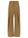 Brunello Cucinelli Trousers With Front Pleats And Wide Leg In Brown