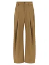 Brunello Cucinelli Trousers With Front Pleats And Wide Leg In Brown