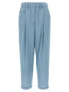 Brunello Cucinelli Pleat Pants With Front Pincers In Blue