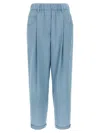 Brunello Cucinelli Pleat Pants With Front Pincers In Blue