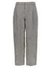 Brunello Cucinelli Straight-leg Trousers With Stretched Pleat In Brown