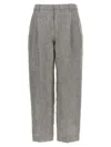 Brunello Cucinelli Straight-leg Trousers With Stretched Pleat In Brown