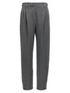 Brunello Cucinelli Grey Pleat Pants In Gray