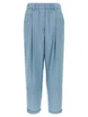 Brunello Cucinelli Pleat Pants With Front Pincers In Blue