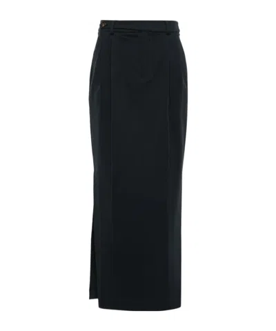 Brunello Cucinelli Pleat-detailing Pencil Skirt In Black