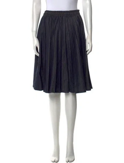 Pre-owned Brunello Cucinelli Pleated Accents Knee-length Skirt In Blue