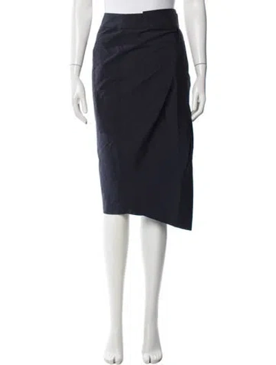 Pre-owned Brunello Cucinelli Pleated Accents Knee-length Skirt In Blue